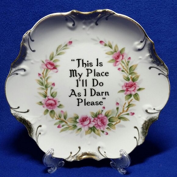 This Is My Place I'll Do As I Darn Please Wall Hanging Plate 1960's Home Decor - Picture 2 of 10